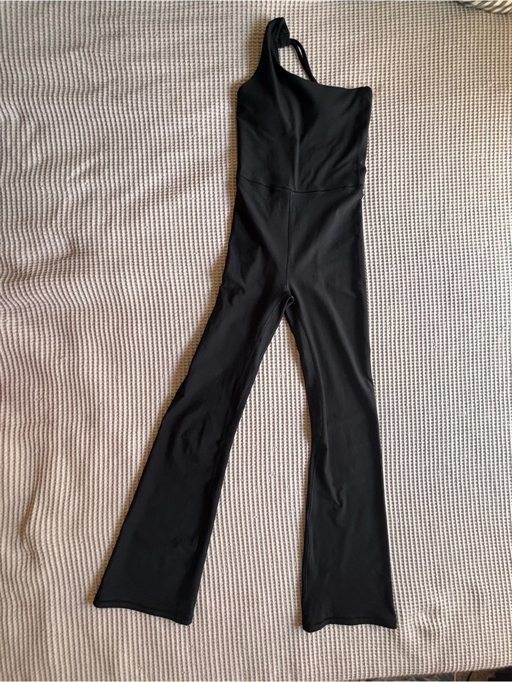 YPB Classic One-Shoulder Black Jumpsuit